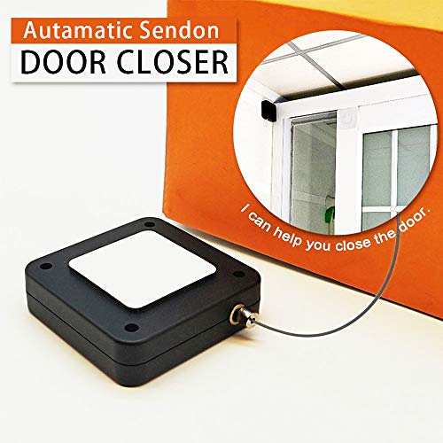 2 cierres automáticos para puertas con sensor, sin perforación, con sensor automático, cierre automático para todas las puertas, para interiores, hogar, tormenta