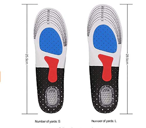 2 Double Plantar Fasciitis Arch Support Insoles For Men And Women Shoe Inserts, Orthopedic Insoles For Flat Feet, Foot Health Sole Pad For Shoes Insert Arch Sup (L:250-280 MM)