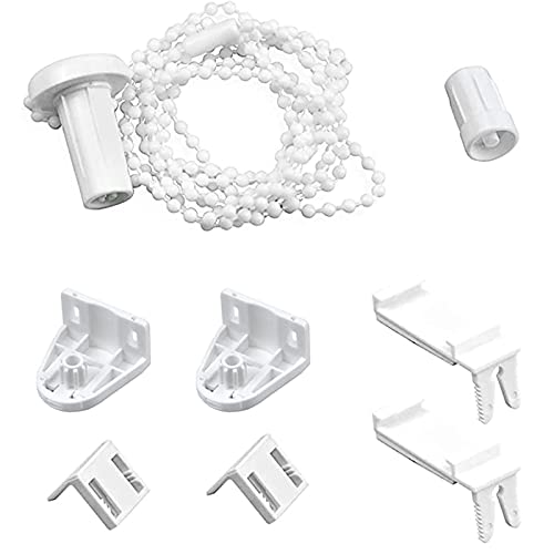 2 Juegos Accesorios Soporte para persianas enrollables, Soporte de Cortina Enrollable con Cadena, Accesorios para persianas enrollables, para Persianas Enrollables, Persianas Opacas (Blancas)