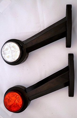 2 luces de marcador de contorno lateral de recuperación de 24 voltios, color blanco, rojo, remolque, camión, caravana, chasis, autocaravana
