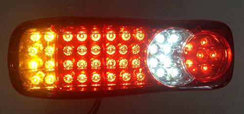 2 luces LED de cola traseras de 24 V para chasis de camión volquete, remolque o caravana.