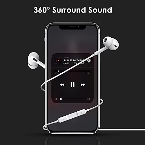 2 Pack Auriculares para iPhone, Auriculares estéreo de fidelidad con cancelación de Ruido, con micrófono y Control de Volumen compatibles con iPhone 13/13 Pro Max/12/ SE/11/XR/XS/XS Max/8/8P/7/7P