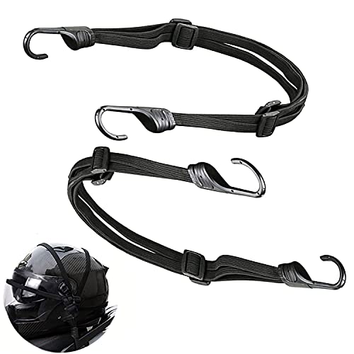 2 Pcs Correa de Casco Elastico,Correa de Equipaje para Bici Motocicletas Bicicletas Retráctil para casco de múltiples hebras cinta de encuadernación elástica de alta resistencia