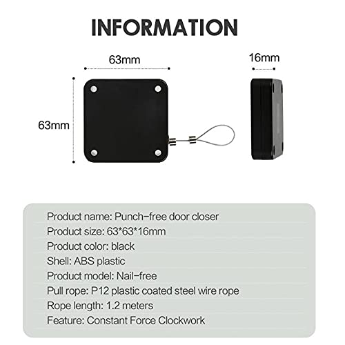 2 Piezas,Cierrapuertas Automático con Sensor,Cierrapuertas automático,Punch-libre de Cierre Automático con el Sensor, Con Cordón Ajustable, Apto para Todo Tipo de Puertas