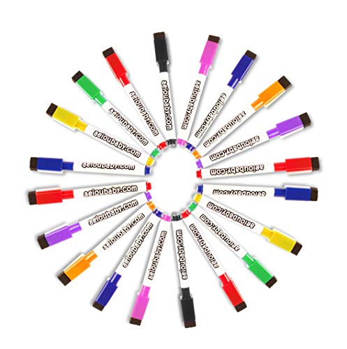 20 Fundas Fichas Reutilizables Papel A4 | Dry Erase Pockets Grandes 36x26cm | PET Reciclable Ecológico | 10 Colores,20 Rotuladores,2 Borradores,2 Globos | Material Escolar,Colegio,Guardería,Ludoteca