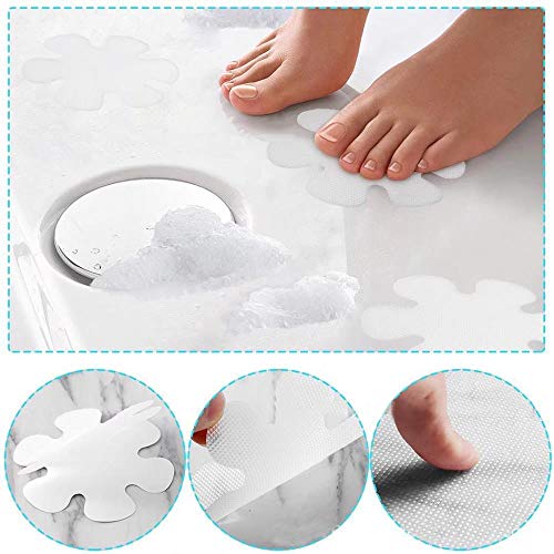 20/18PCS Bathroom Slip Stickers Transparent Non-Slip Tape Anti-Slip Strip for Stair Steps Toilet Bathroom Shower Room Bathtub,18PCS,France