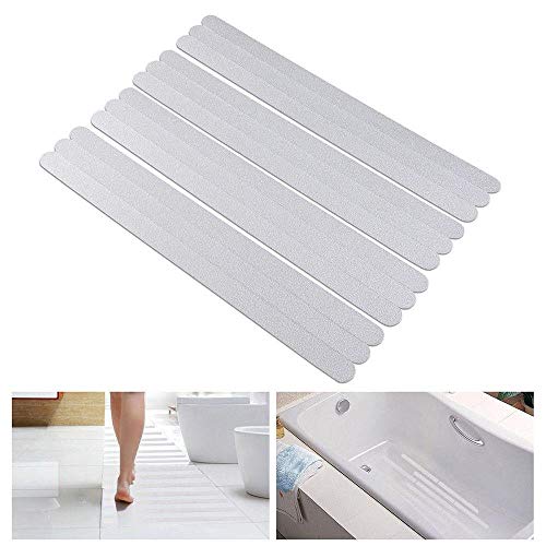 20/18PCS Bathroom Slip Stickers Transparent Non-Slip Tape Anti-Slip Strip for Stair Steps Toilet Bathroom Shower Room Bathtub,18PCS,France