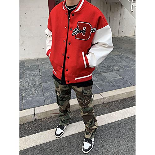 2021 Vintage Hiphop College College Chaquetas para Hombre Furry Stars Letters Bordery Color Block Harajuku Varsity Jacket Women Baseball Abrigos