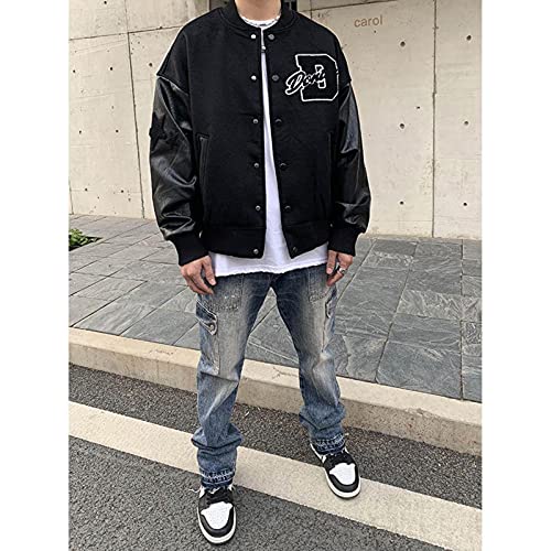 2021 Vintage Hiphop College College Chaquetas para Hombre Furry Stars Letters Bordery Color Block Harajuku Varsity Jacket Women Baseball Abrigos