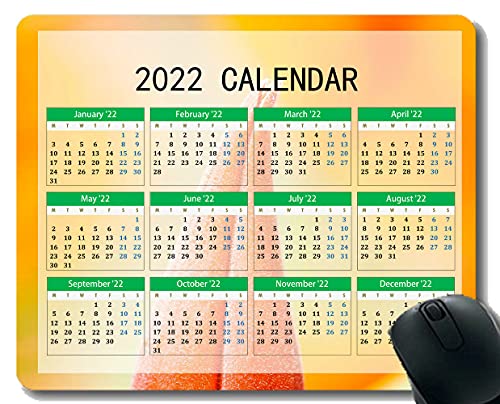 2022 Calendario Almohadilla De Ratón con Vacaciones, Flor Bud Macro Mouse Pad Mat
