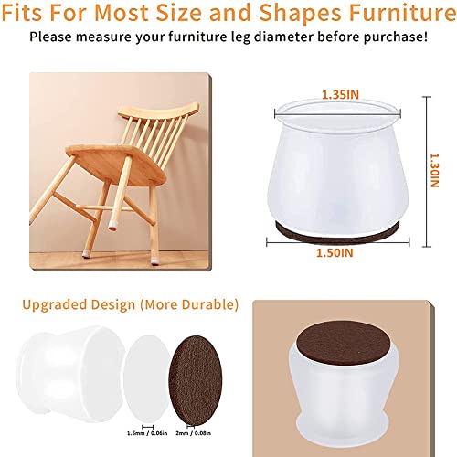 24 Piezas Protector Patas Sillas | Ronda Protector Pies de Sillas Almohadilla de Silicona Sillas Tapas Las Piernas de la Silla Protectores de Piso para Pata de Silla Tapas de Goma para Patas de Silla