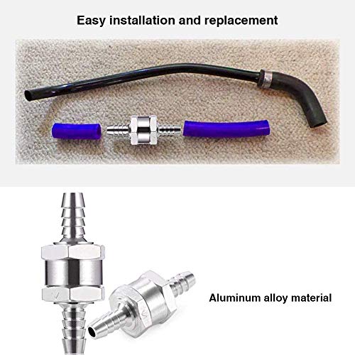 2PCS Válvula de Retención de Combustible Válvula Antirretorno de Retorno de Combustible de Aluminio Aleación Gasolina Diesel Oil Válvula Antirretorno para Coche Carburador (8MM)