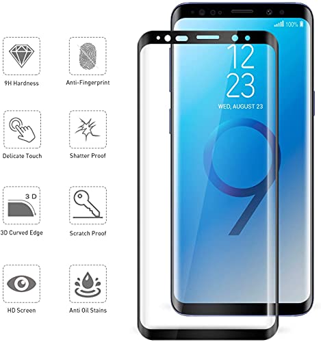 [3 Pack] Protector de Pantalla para Galaxy S9, [9H Dureza] Protector de Pantalla, Vidrio Templado HD Film Cristal Templado Compatible con Samsung Galaxy S9