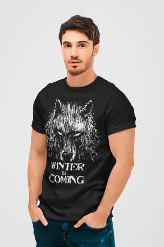 344-Camiseta Winter Is Coming (Fuacka) (Negro, M)