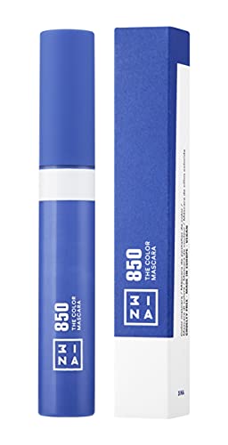 3ina MAKEUP - Vegano - Sin crueldad - The Color Mascara 850 - Color azul rímel abriga pestañas con color divertido - Lavable, sin grupos, voluminizador rimel en colores atrevidos - 0.47 onzas líquidas