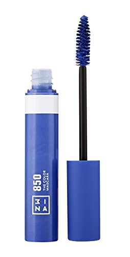 3ina MAKEUP - Vegano - Sin crueldad - The Color Mascara 850 - Color azul rímel abriga pestañas con color divertido - Lavable, sin grupos, voluminizador rimel en colores atrevidos - 0.47 onzas líquidas