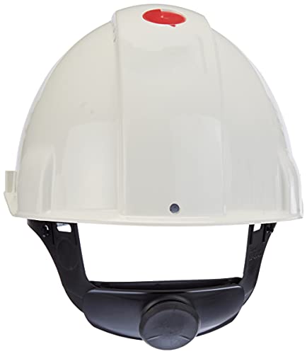 3M G3000 Casco de seguridad blanco con ventilación, arnés de ruleta y banda sudor de plástico (1 casco/caja)