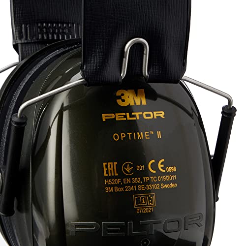 3M PELTOR Optime II Orejeras plegables Verdes 31 dB (1 orejera/caja), H520F-410-GB
