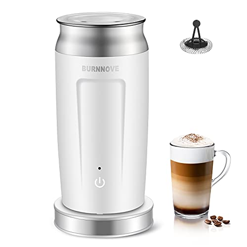 4 en 1 Espumador de Leche Eléctrico 500W Batidora de Leche 240ml Espuma Caliente/Fría Calentar Leche y Leche con Chocolate, Apagamiento Automático Calentador Leche ​para Café Latte Capuchino Chocolate