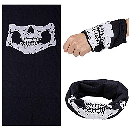 4 Piezas Bufanda Tipo Tubo Multifuncional de Motocicleta,Mascarillas de Calavera,Tubo Máscara Facial de la Motocicleta