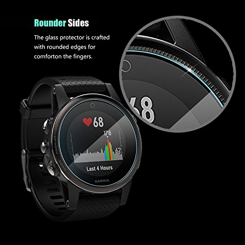 [4 Unidades] Protector de Pantalla para Garmin Fenix 5S Akwox [9H Dureza] Cristal Vidrio Templado para Garmin Fenix 5S Cristal Templado