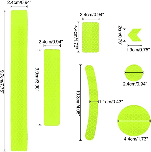 42 pegatinas reflectantes, pegatinas reflectantes autoadhesivas, seguridad de visibilidad nocturna, cinta reflectante de advertencia de seguridad segura cinta reflectante impermeable para bicicleta