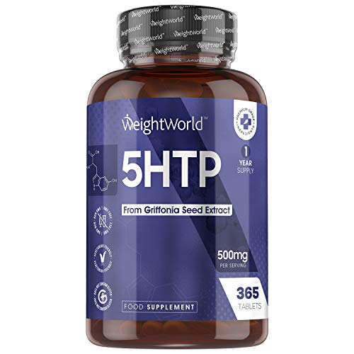 5 HTP 500mg Dosis Alta 365 Comprimidos Vegano - Suministro para 1 Año, Extracto Semilla de Griffonia Simplicifolia, Suplemento 100% Natural Para Cuerpo, Mente y Descanso, Sin Gluten