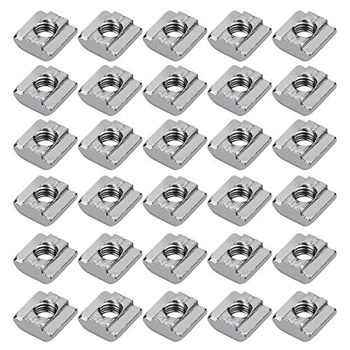 50 pcs Tuercas de T-Ranura M8 Tuercas de Cabeza de Martillo para Accesorios de Perfil de Aluminio Serie Antioxidante y Duradero