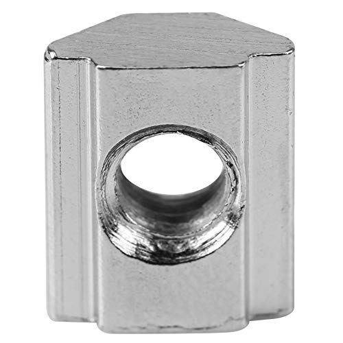 50 unidades Tuercas en T de cabeza de martillo con revestimiento de níquel de acero al carbono, Tornillo cabeza martillo m8 para muebles de aluminio y perfil de carpintería