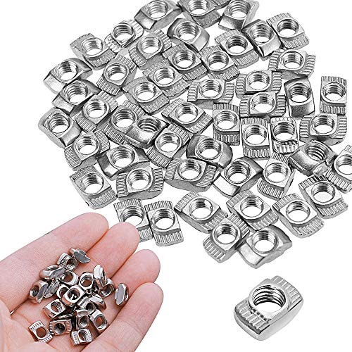 50pcs T-Nut M5 Tuercas T Ranura + 50pcs M5x8 Tornillos Hexagonales para Perfil Alumnio Extrusión