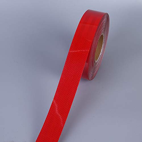 5cm X 10m Pegatina de cinta reflectante, ONTWIE Cinta Reflectante Adhesiva Pegatina Seguridad Alta Intensidad Pegatina Autoadhesivo Seguridad Advertencia para Coche Camión - Rojo