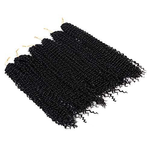 6 paquetes de extensión de cabello Black Passion Twists para mujeres negras, 20 pulgadas (51 cm) Pelo de ganchillo sintético de onda de agua de moda