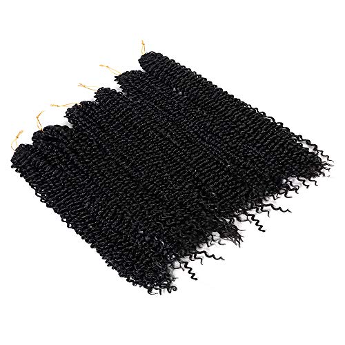 6 paquetes de extensión de cabello Black Passion Twists para mujeres negras, 20 pulgadas (51 cm) Pelo de ganchillo sintético de onda de agua de moda