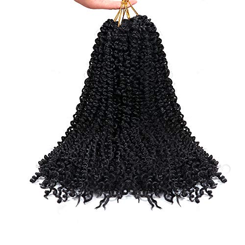 6 paquetes de extensión de cabello Black Passion Twists para mujeres negras, 20 pulgadas (51 cm) Pelo de ganchillo sintético de onda de agua de moda