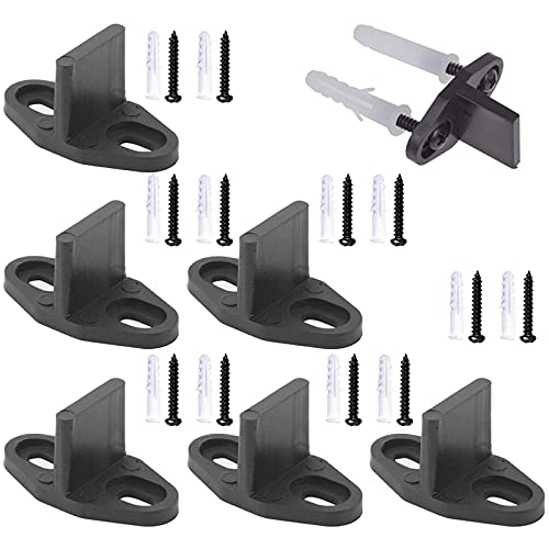 6 Pcs Guía del Rodillo de la Puerta Guía de Piso para Puerta de Granero Ajustable Guías para Puerta Corredera con Tornillos Herraje para Puerta Corredera Kit para Puerta Corredera de Granero