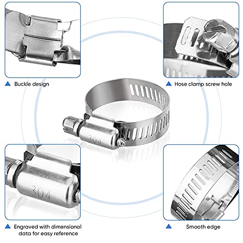 6 Piezas Abrazaderas Metalicas,Abrazaderas de Acero Inoxidable,Abrazaderas de Manguera Ajustables de Alta Calidad Para Lavadoras,Piscinas,Automóviles,Tuberías de Gas,etc (72-95mm)