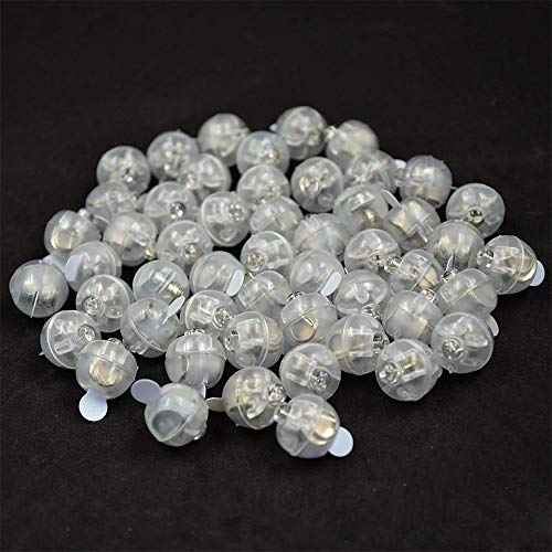 60 Piezas LED Lámpara Globo,Mini LED Bombillas Luz,Redonda Pelota LED Globo Luces,Flash Luces LED de Decoración Globo Linterna para Cumpleaños, Boda, Navidad, Halloween,Fiesta (Vistoso)