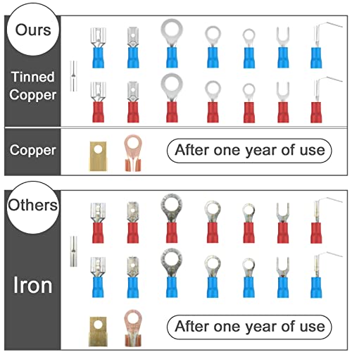 678Pcs alambre eléctrico de Terminales Set, 350 PCS crimpado Conectores Terminales Butt + 328 PCS 2: 1 termorretráctiles Surtido de aislamiento encogible manguitos Tubos Set