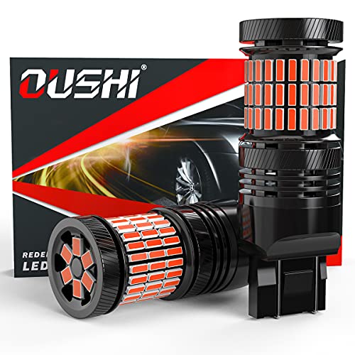 7443 T20 Bombilla LED, OUSHI W21/5W 7440 W21W WY21W Canbus Sin Errores Extremadamente Brillante 4000LM 12V-24V 21W Luz De Freno Luces Traseras Faros Antiniebla Traseros, Rojo Brillante (Paquete de 2)