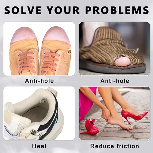 8 Pares de Reparación de Talón Zapato Reparación de Orificio de Zapatilla Parche de Zapatilla Parche Autoadhesivo de Talón de Zapato Parche de Prevención de Roto de Zapato, Grande y Pequeño