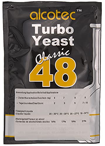8 x levadura turbo AlcoTec Classic 48h 20% de alcohol en 5 días