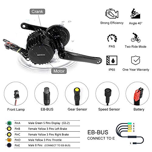 8fun Bafang BBS03 / BBSHD Último Modelo 48V 1000W Ebike Electric Bicycle Motor Mid Drive Electric Bike Kit de conversión