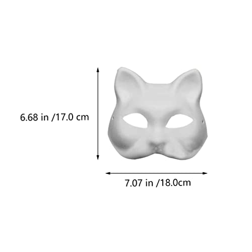 Abaodam 16 Unids Halloween White Fox Masks DIY Japonés Kabuki Kitsune Masks Hecho a Mano Japonés Cosplay Tradicional Cosplay Kabuki Traje para Halloween Cosplay Party Bujes