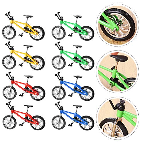 Abaodam 2 cajas de 8 piezas de aleación de dedo modelo mini MTB BMX Fixie Bike niños juguete