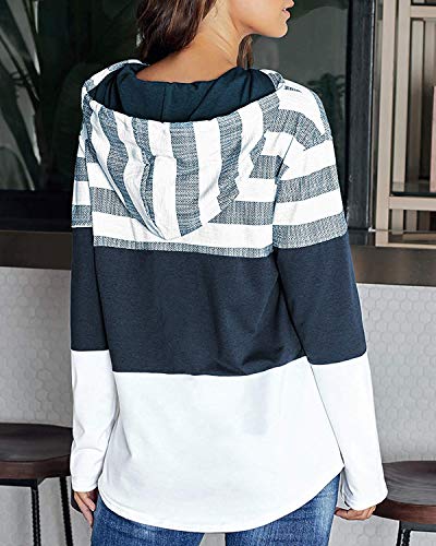 ABYOVRT Mujer Sudadera con Capucha Manga Larga Jerséis Sueltos Sudadera con Estampado la Camiseta Otoño Invierno Mujer Chándal,Z Blanco,L