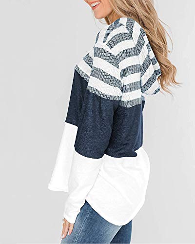 ABYOVRT Mujer Sudadera con Capucha Manga Larga Jerséis Sueltos Sudadera con Estampado la Camiseta Otoño Invierno Mujer Chándal,Z Blanco,L