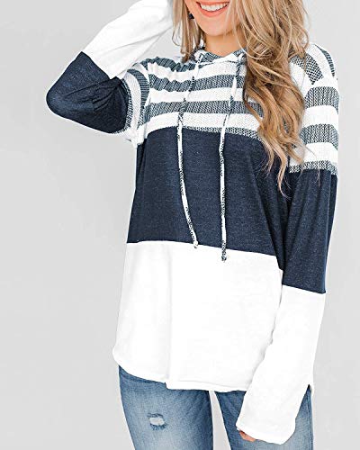 ABYOVRT Mujer Sudadera con Capucha Manga Larga Jerséis Sueltos Sudadera con Estampado la Camiseta Otoño Invierno Mujer Chándal,Z Blanco,L