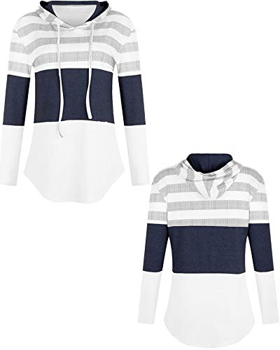 ABYOVRT Mujer Sudadera con Capucha Manga Larga Jerséis Sueltos Sudadera con Estampado la Camiseta Otoño Invierno Mujer Chándal,Z Blanco,L