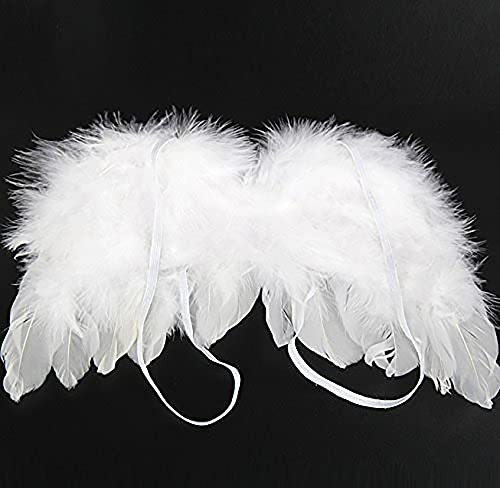 Accesorios Fotografia Bebe Recien,Recien Nacido Fotografia Kit Ala de Plumas de Angel Blanco con Diadema Accesorios para Fotos para Bebés de 0 a 6 Meses Unisex Niños Niñas