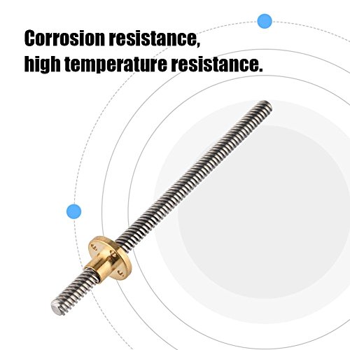 Accesorios para impresoras 3D T8 Tornillo de avance trapezoidal Tornillo de avance + Tuerca T8, paso de 2 mm Tornillo de avance de 8 mm, acero inoxidable, para motor paso a paso de impresora 3D(150mm)